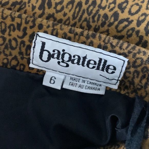 Vintage 80s suede leather cheetah print skirt. High waisted leather skirt. 26 - Picture 3 of 7